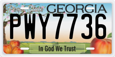 GA license plate PWY7736