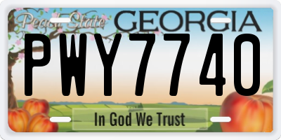 GA license plate PWY7740