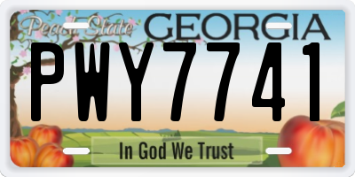 GA license plate PWY7741