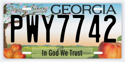 GA license plate PWY7742