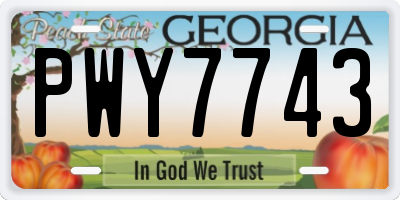 GA license plate PWY7743