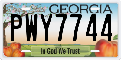 GA license plate PWY7744
