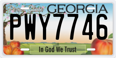 GA license plate PWY7746