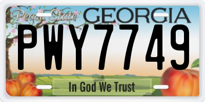 GA license plate PWY7749