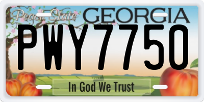 GA license plate PWY7750