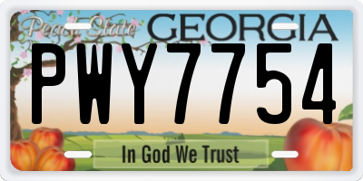 GA license plate PWY7754