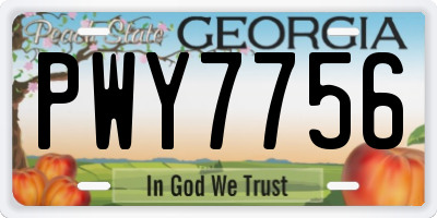 GA license plate PWY7756