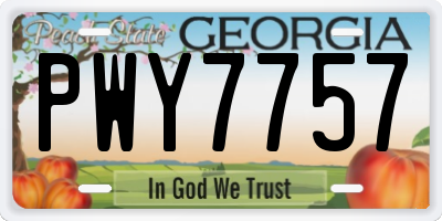 GA license plate PWY7757