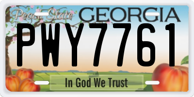 GA license plate PWY7761
