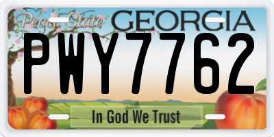 GA license plate PWY7762
