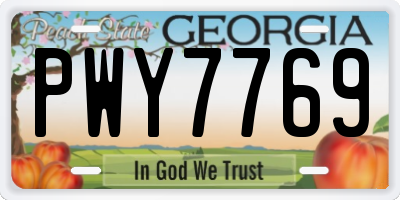 GA license plate PWY7769