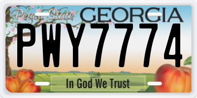 GA license plate PWY7774