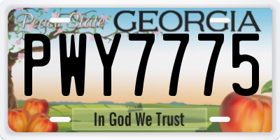 GA license plate PWY7775