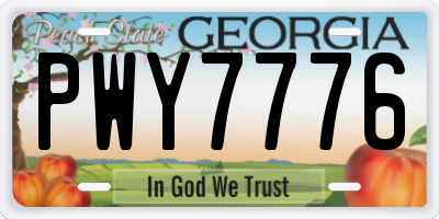 GA license plate PWY7776