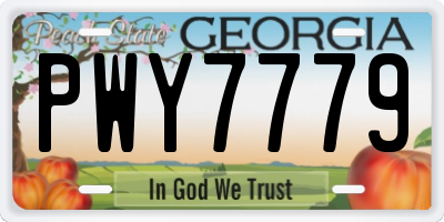 GA license plate PWY7779