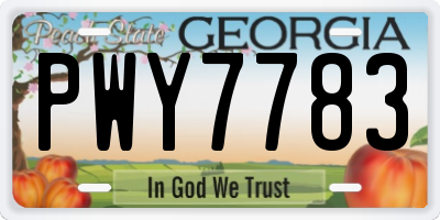 GA license plate PWY7783