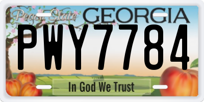 GA license plate PWY7784