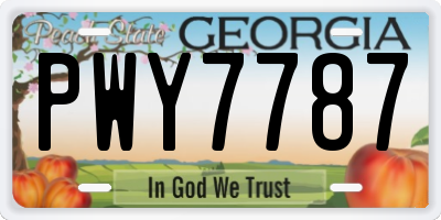 GA license plate PWY7787