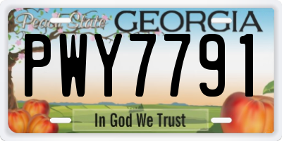 GA license plate PWY7791