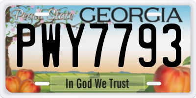 GA license plate PWY7793