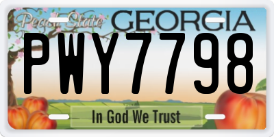 GA license plate PWY7798