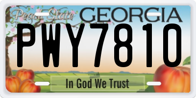 GA license plate PWY7810