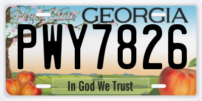 GA license plate PWY7826