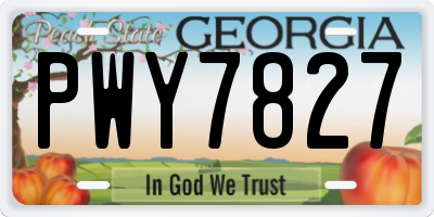 GA license plate PWY7827
