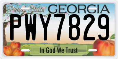 GA license plate PWY7829