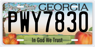 GA license plate PWY7830