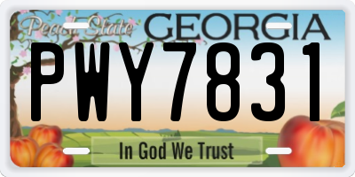 GA license plate PWY7831
