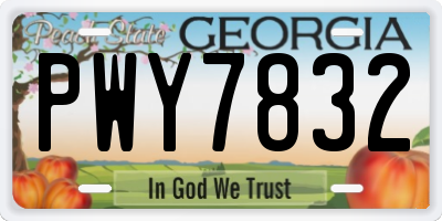 GA license plate PWY7832