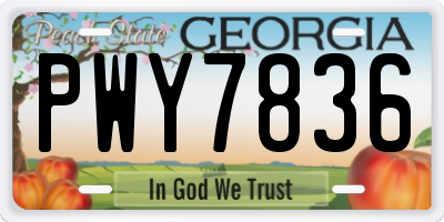 GA license plate PWY7836