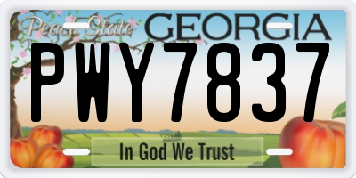 GA license plate PWY7837