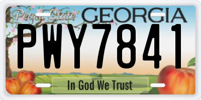 GA license plate PWY7841