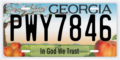 GA license plate PWY7846