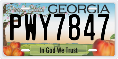 GA license plate PWY7847