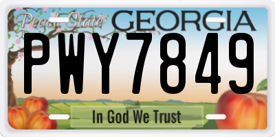 GA license plate PWY7849