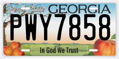 GA license plate PWY7858