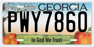 GA license plate PWY7860