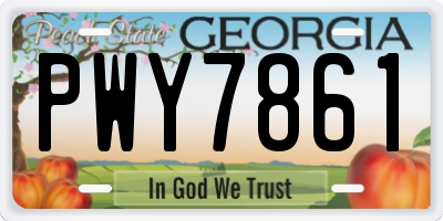 GA license plate PWY7861