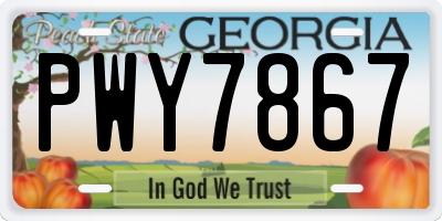 GA license plate PWY7867