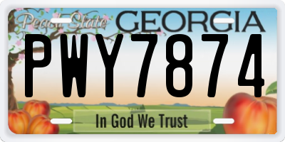 GA license plate PWY7874