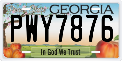 GA license plate PWY7876