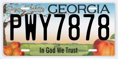 GA license plate PWY7878