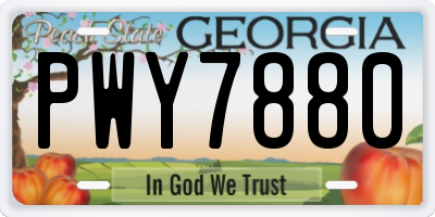 GA license plate PWY7880