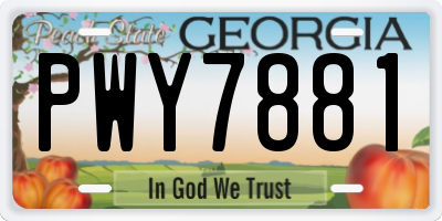 GA license plate PWY7881