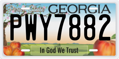 GA license plate PWY7882
