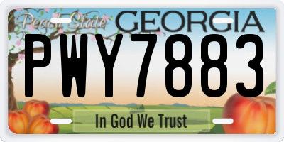 GA license plate PWY7883