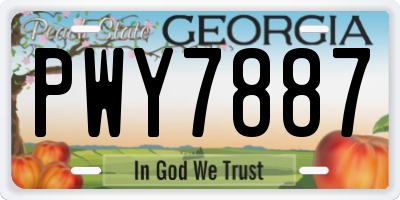 GA license plate PWY7887